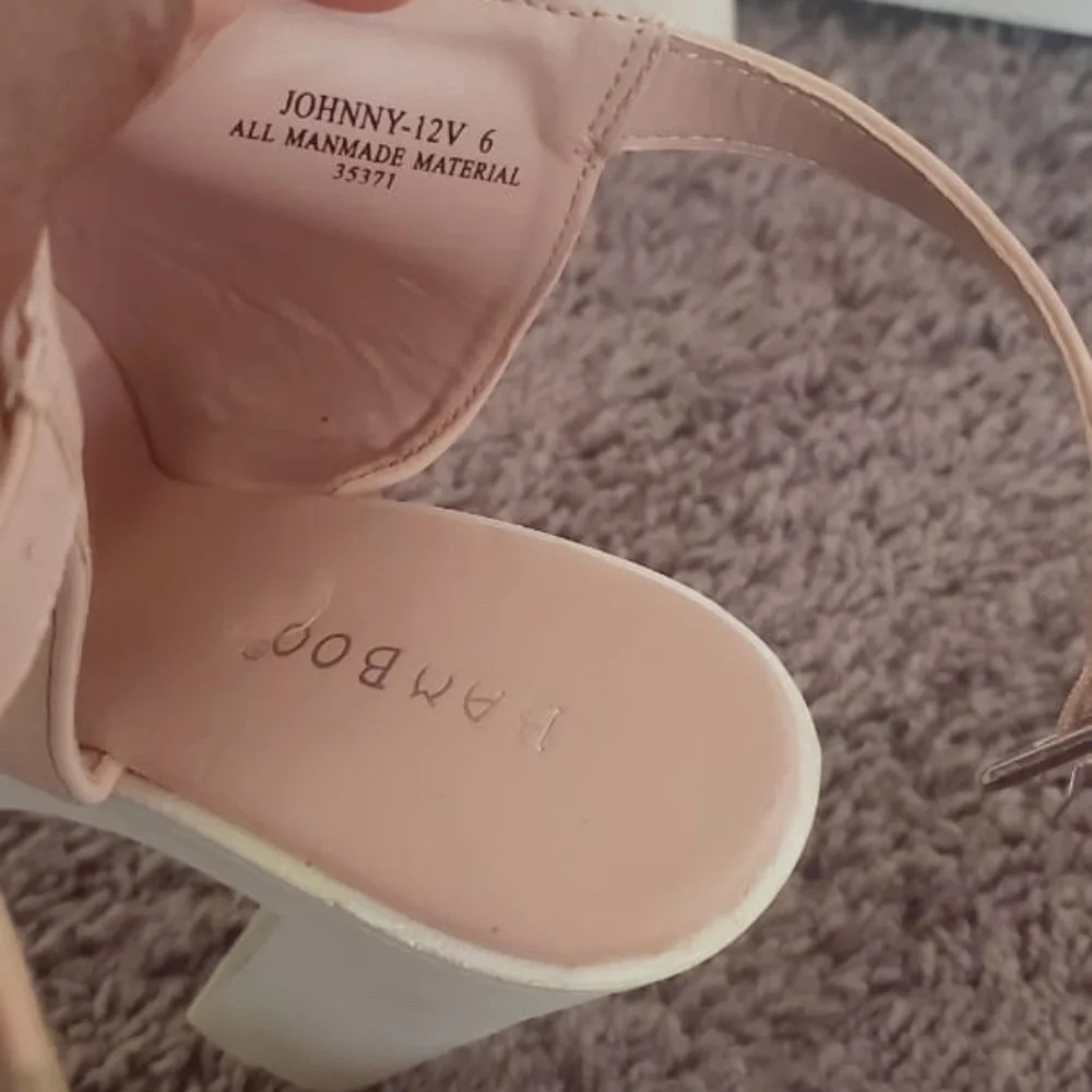 BAMBOO NUDE PEEPTOE PLATFORM BLOCK HEELS SANDALS 🌴